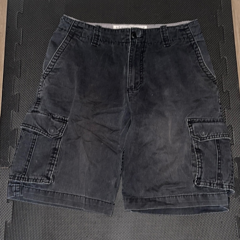 Men black cargo Aeropostale shorts.